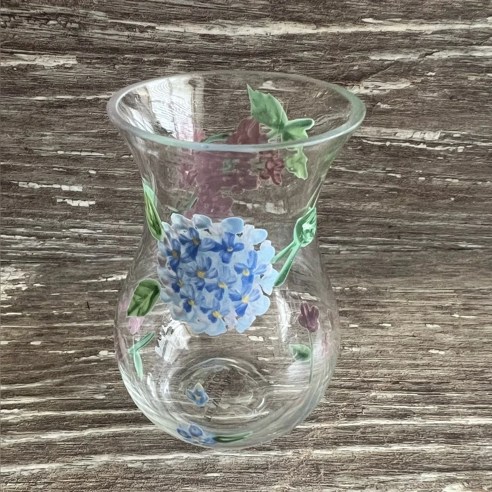 The White Barn Candle Co. Miniature Hand-Painted Floral Vase Glass Candle Holder